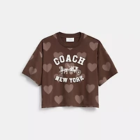 Horse And Carriage Heart Cropped T-Shirt Organic Cotton