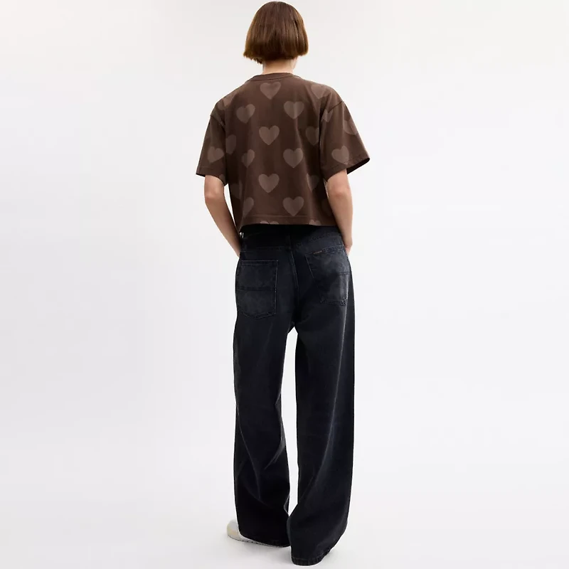 Horse And Carriage Heart Cropped T-Shirt Organic Cotton