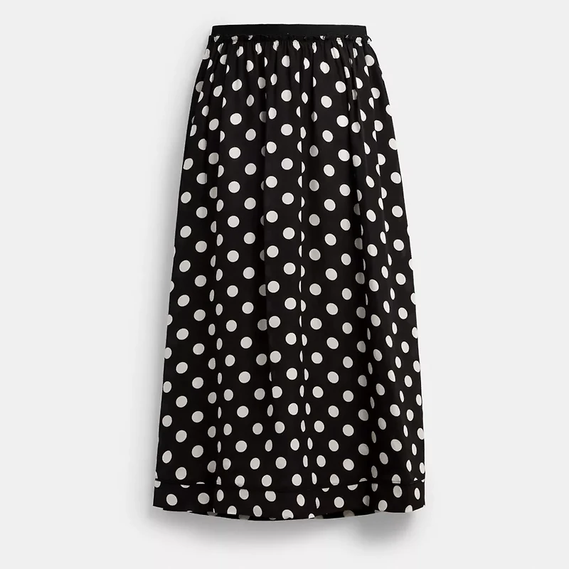 Polka Dot Taffeta Maxi Skirt