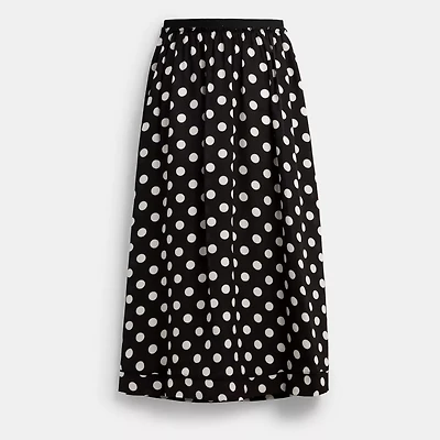 Polka Dot Taffeta Maxi Skirt