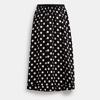 Polka Dot Taffeta Maxi Skirt