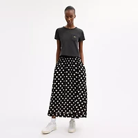 Polka Dot Taffeta Maxi Skirt