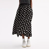 Polka Dot Taffeta Maxi Skirt