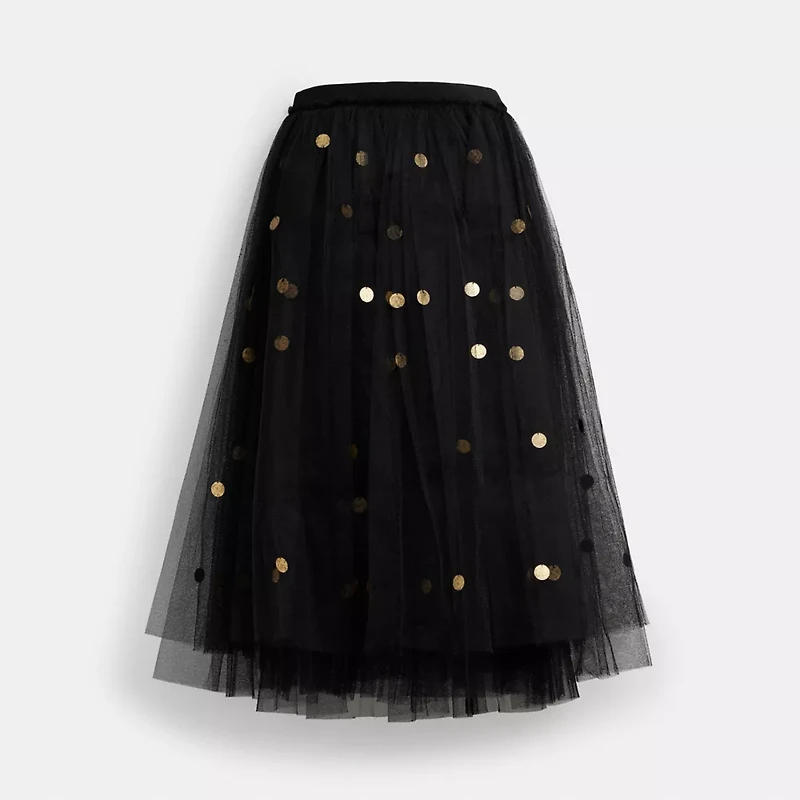 Sequin Paillette Tulle Skirt Recycled Polyester