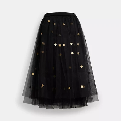 Sequin Paillette Tulle Skirt Recycled Polyester