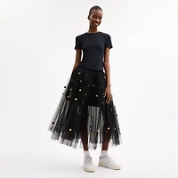 Sequin Paillette Tulle Skirt Recycled Polyester