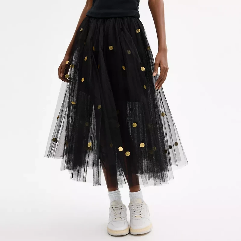 Sequin Paillette Tulle Skirt Recycled Polyester