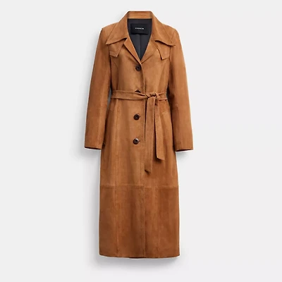 Suede Trench Coat