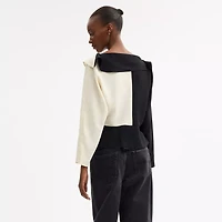 Long Sleeve Cut Off Top