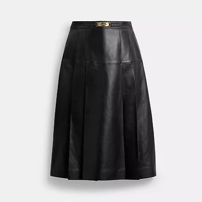 Maxi Leather Pleated Skirt