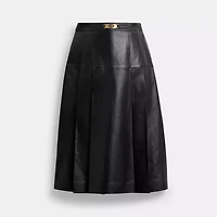 Maxi Leather Pleated Skirt