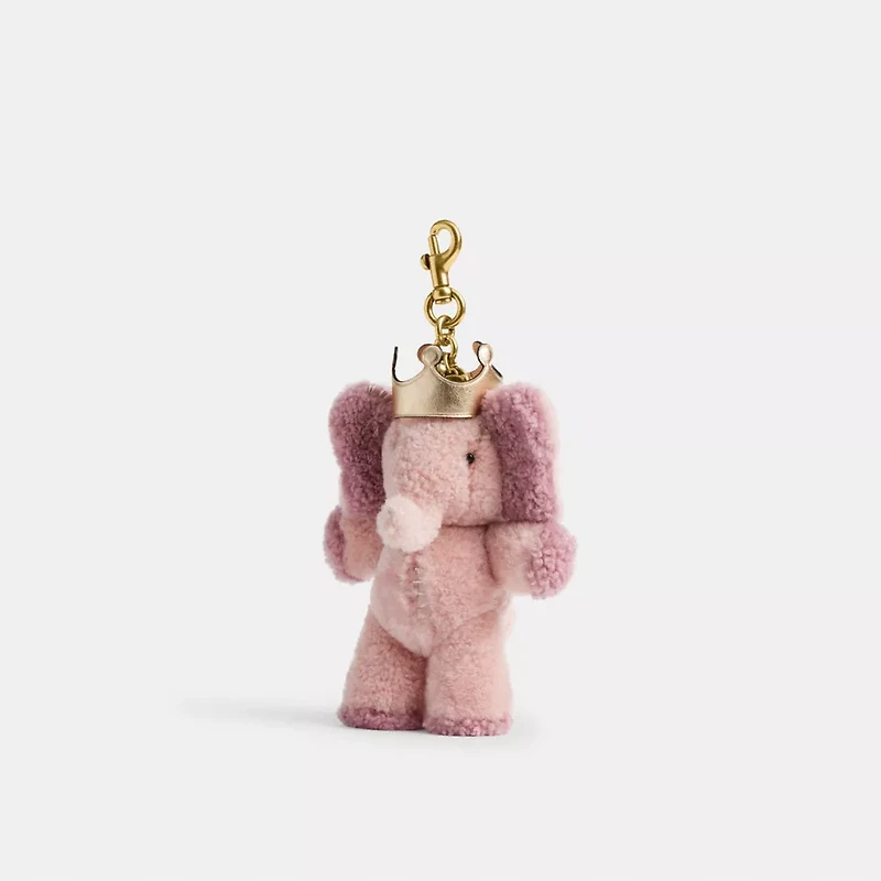 Elie With Crown Bag Charm In Shearling