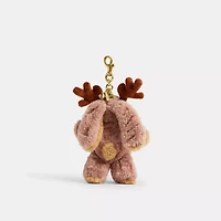 Floppy With Antlers Bag Charm In Shearling
