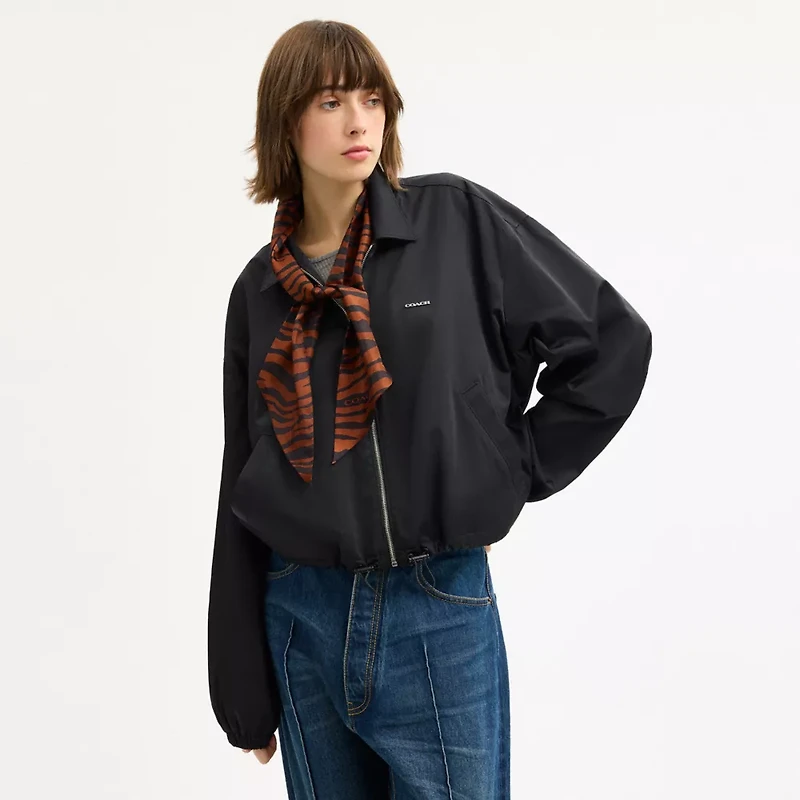 Tiger Print Silk Wide Skinny Scarf