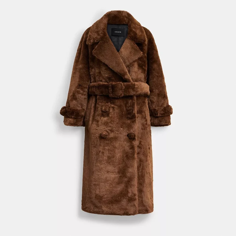 Faux Fur Teddy Coat In Recycled Polyester