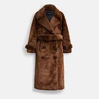 Faux Fur Teddy Coat In Recycled Polyester