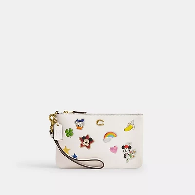Disney X Coach Essential Small Wristlet With Sticker Print