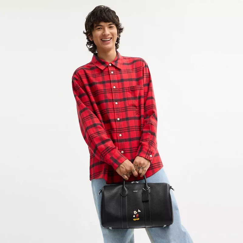 Disney X Coach Compass Bag 35 With Mickey Mouse