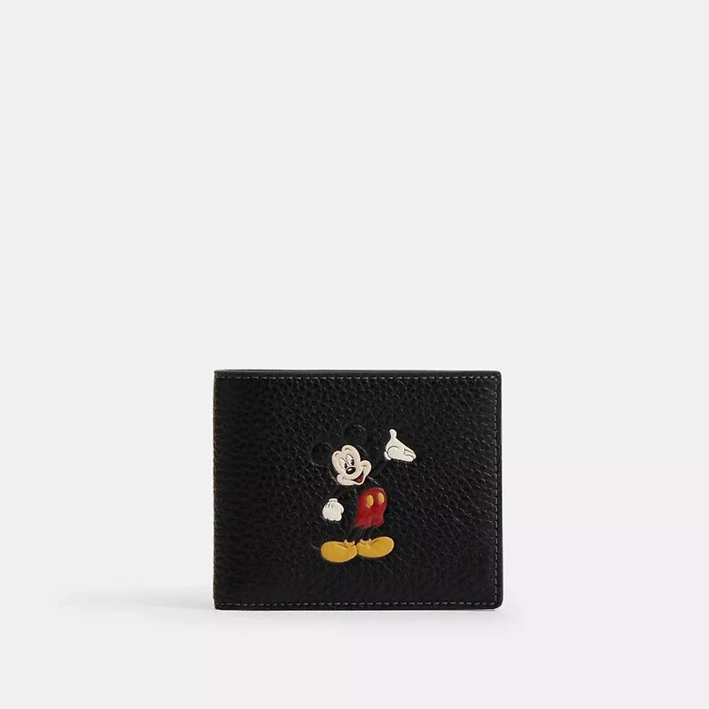 Disney X Coach 3-In-1 Wallet In Regenerative Leather With Mickey Mouse
