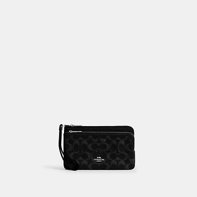 Double Zip Wallet Signature Denim
