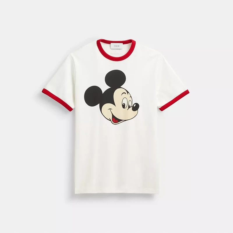 Disney X Coach Mickey Graphic Ringer T-Shirt Organic Cotton