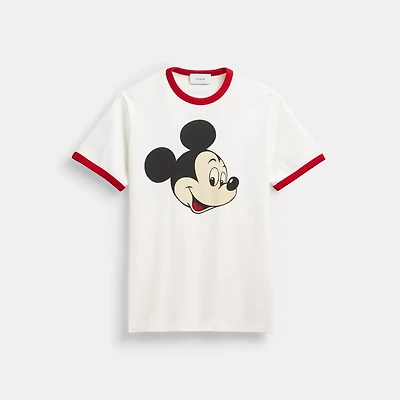 Disney X Coach Mickey Graphic Ringer T-Shirt Organic Cotton