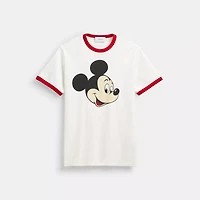 Disney X Coach Mickey Graphic Ringer T-Shirt Organic Cotton