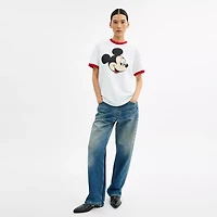 Disney X Coach Mickey Graphic Ringer T-Shirt Organic Cotton