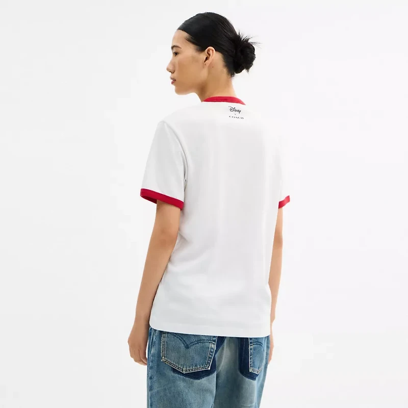 Disney X Coach Mickey Graphic Ringer T-Shirt Organic Cotton