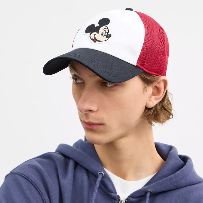 Disney X Coach Trucker Hat With Mickey Mouse