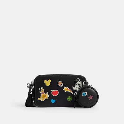 Disney X Coach Charter Slim Crossbody Bag With Sticker Print