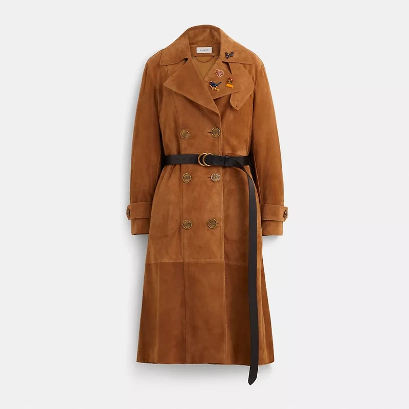 Upcrafted Suede Trench Coat