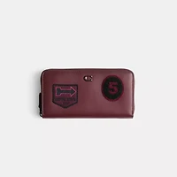 Restored Accordion Zip Wallet With Varsity Patches
