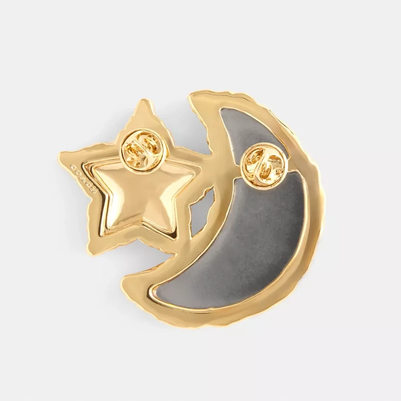 Moon And Star Brooch