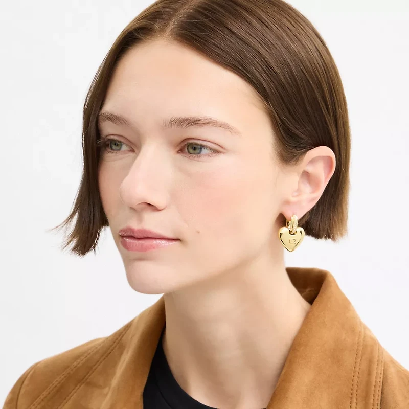 Signature Heart Statement Drop Earrings