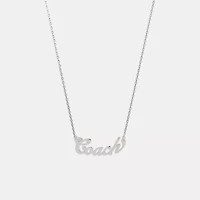 Coach Script Nameplate Necklace