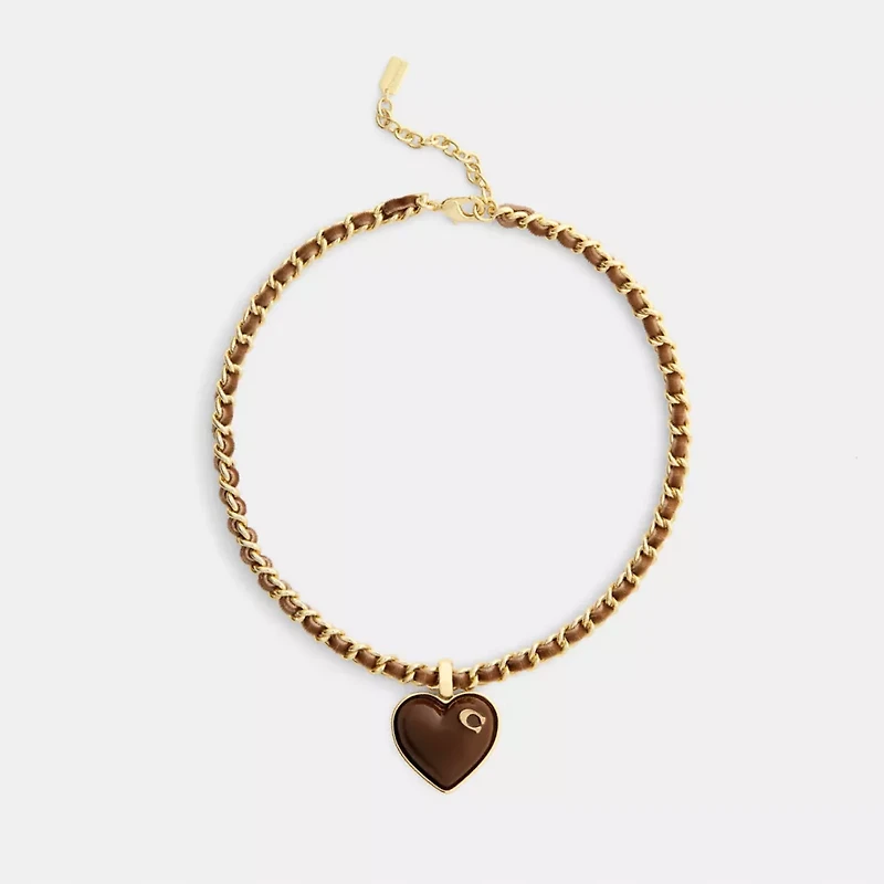 Bold Signature Heart Mixed Chain Necklace