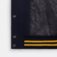 Distressed Wool Varsity Jacket