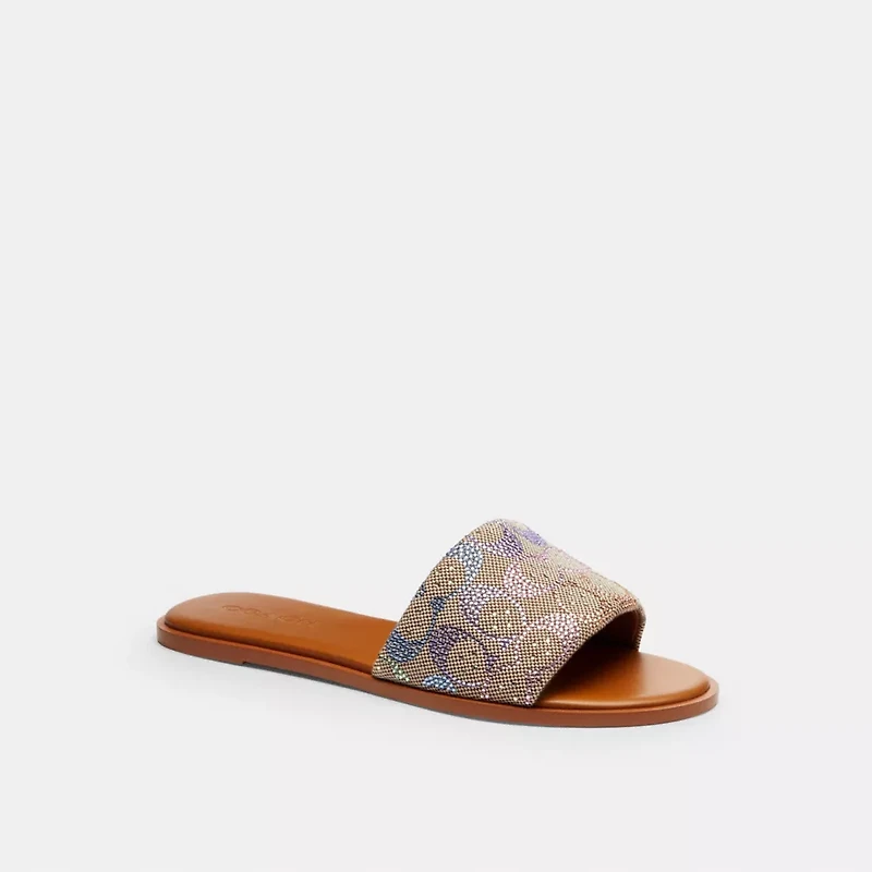 Holly Sandal In Crystal Signature Jacquard