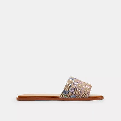 Holly Sandal In Crystal Signature Jacquard