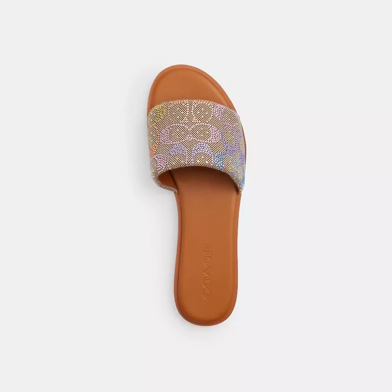 Holly Sandal In Crystal Signature Jacquard