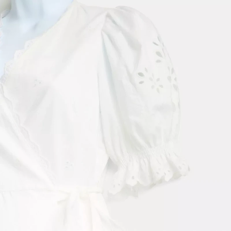 Restored Broderie Anglaise Wrap Dress