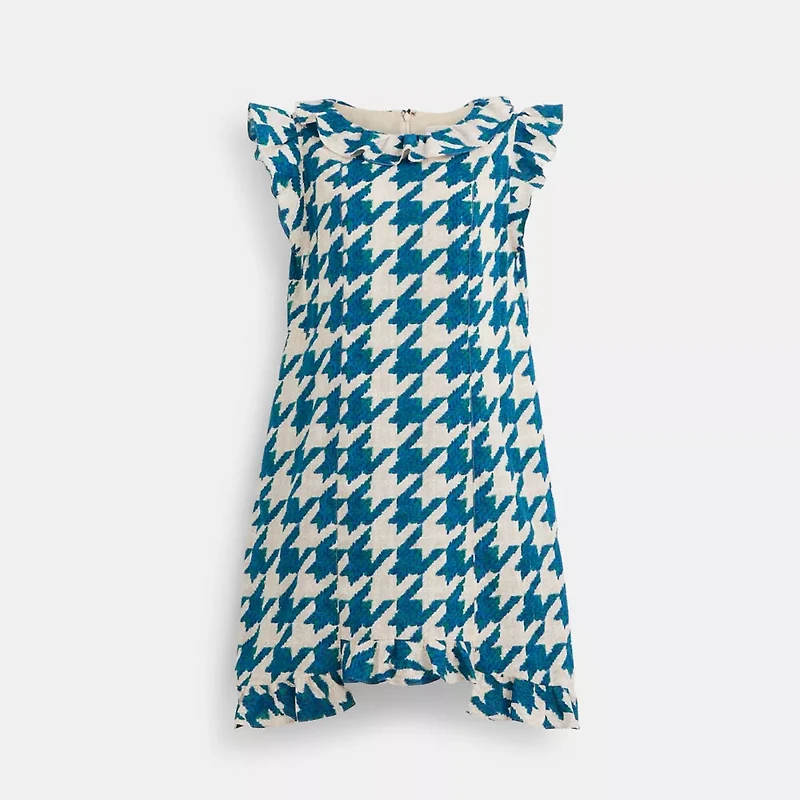 Restored Printed Mid Length Ruffle Dress
