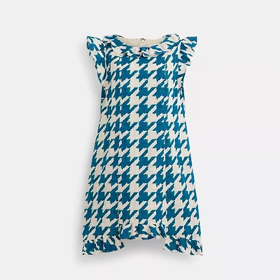 Restored Printed Mid Length Ruffle Dress