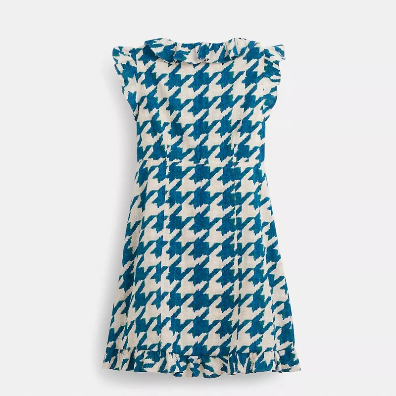 Restored Printed Mid Length Ruffle Dress