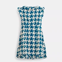 Restored Printed Mid Length Ruffle Dress