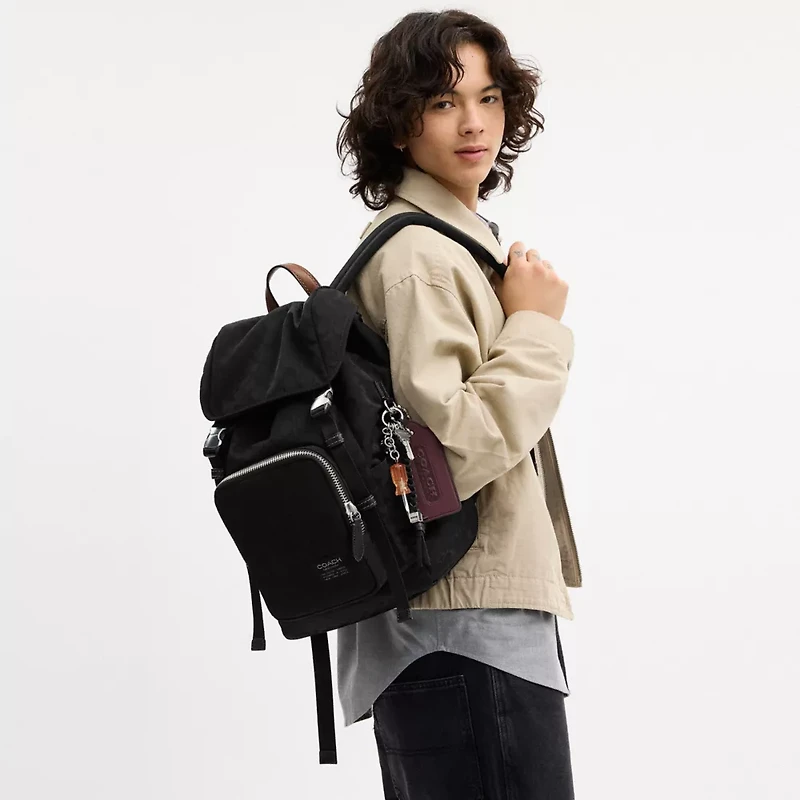 Logan Backpack In Signature Nylon With Charms