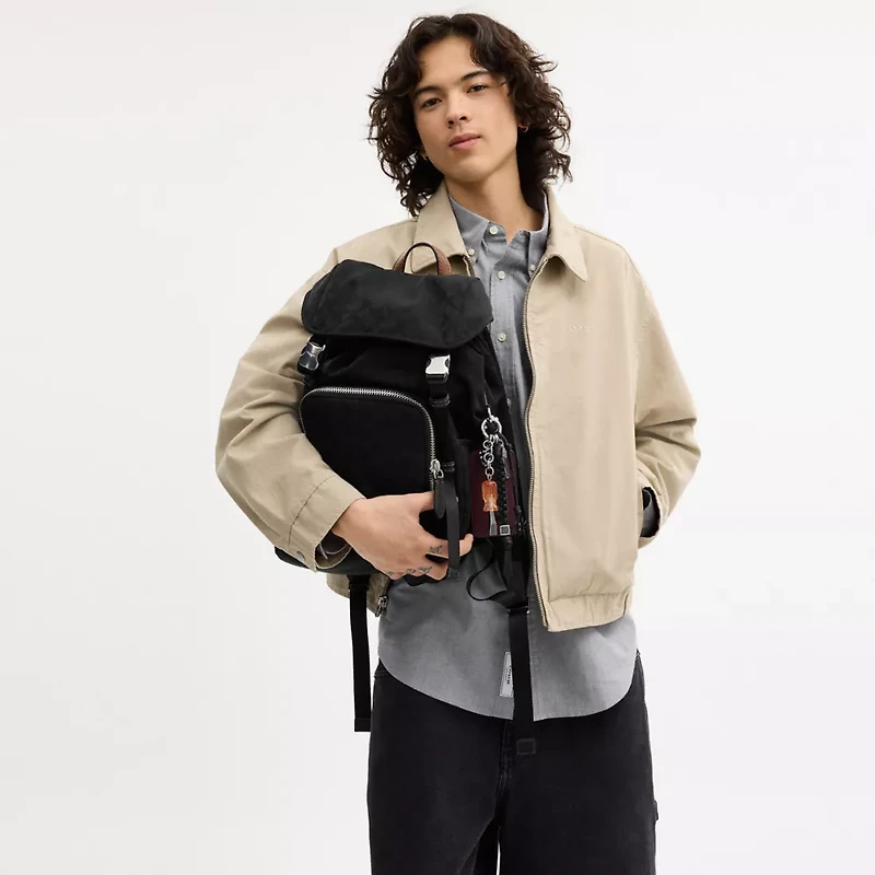 Logan Backpack In Signature Nylon With Charms