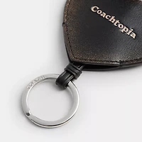Heart Bag Charm With Key Ring In Upcrafted Leather