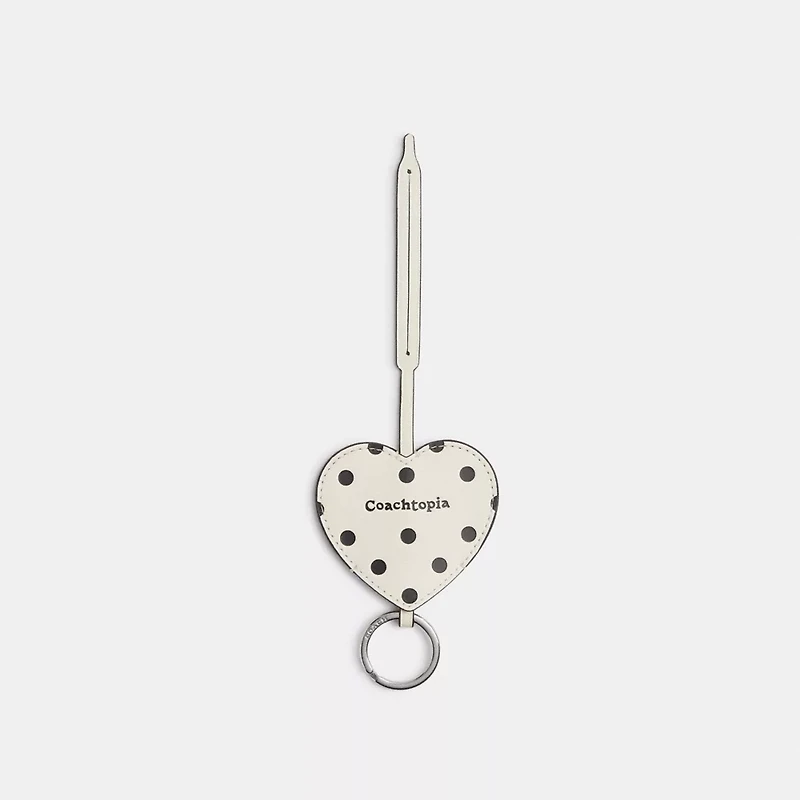 Heart Bag Charm With Key Ring In Upcrafted Leather